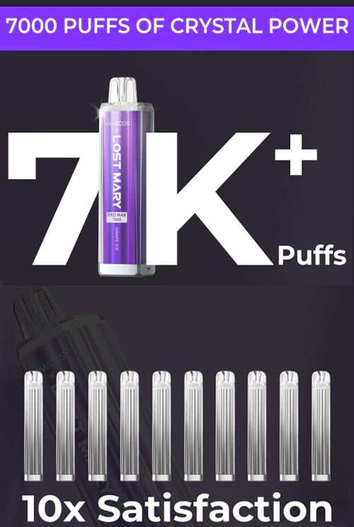 HAWCOS x Lost Mary Pro Max 7000 Disposable Vape Kit - 7000 Puffs of Crystal Satisfaction