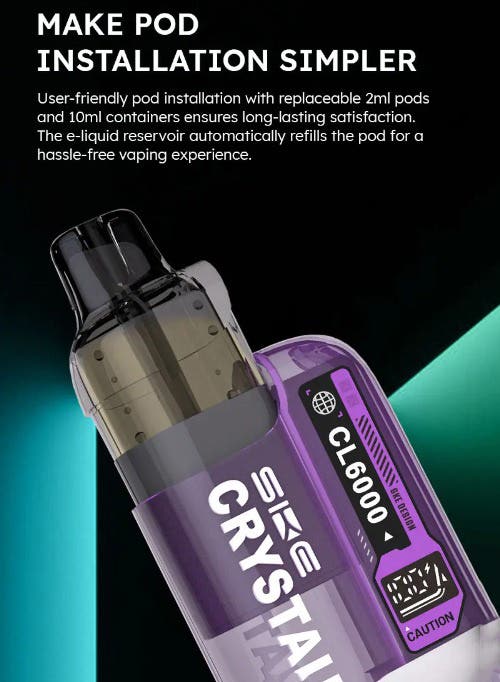 SKE Crystal CL6000 Prefilled Vape Pods - Easy Installation