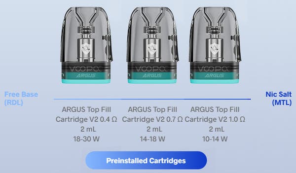 VooPoo Argus Top-Fill V2 Pod Cartridges - Argus Pod Family