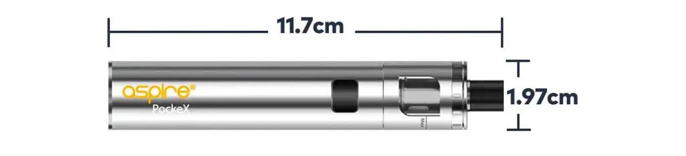 Aspire PockeX Vape Starter Kit - Dimensions