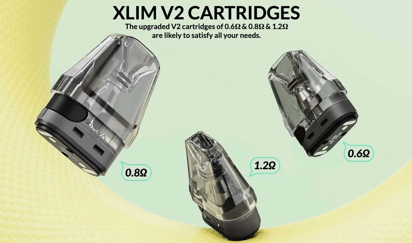 Oxva Xlim V2 Cartridges - Upgraded V2 cartridges of 0.6 ohm, 0.8 ohm and 1.2 ohm Mesh