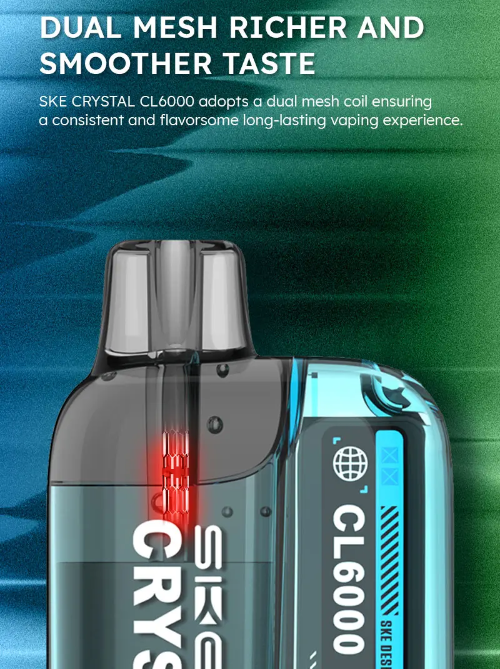 SKE Crystal CL6000 Prefilled Pod Vape Kit - Dual Mesh Technology