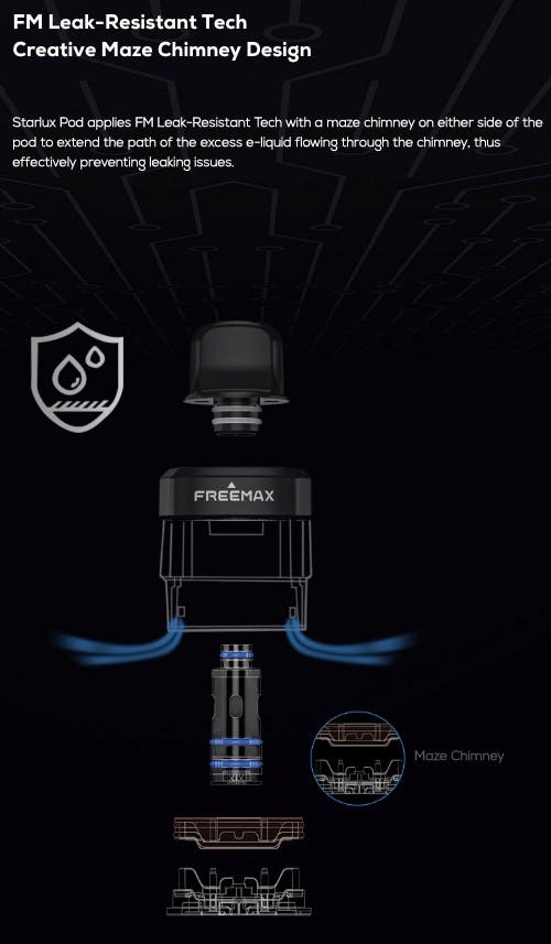 Freemax Starlux 40w Pod Kit - FM leak-resistant tech
