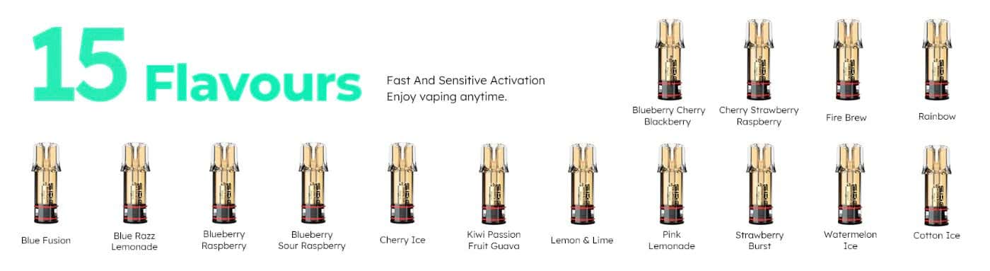 SKE Crystal PLUS Prefilled Pod Vape Kit - 15 delicious flavours to choose from