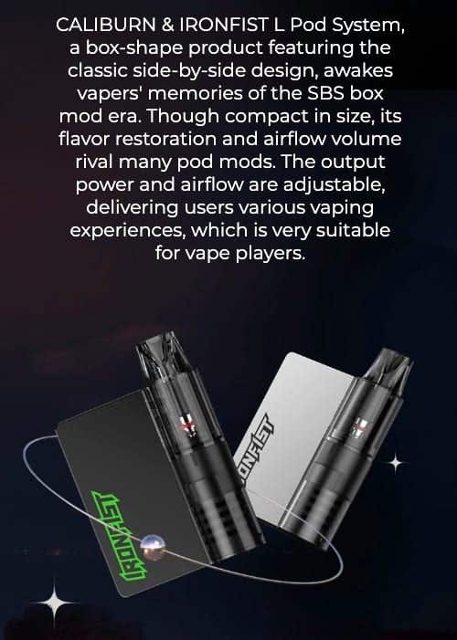 Uwell Caliburn & Ironfist L Pod Vape Kit - SBS Box design