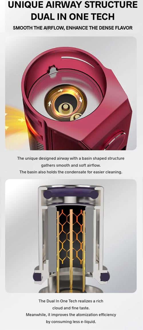 VooPoo Drag H80S Pod Vape Kit - Unique airway structure