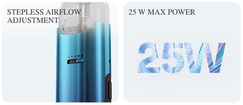 VooPoo VMATE Pro Pod Vape Kit - Steples airflow and adjustment of 25w max power