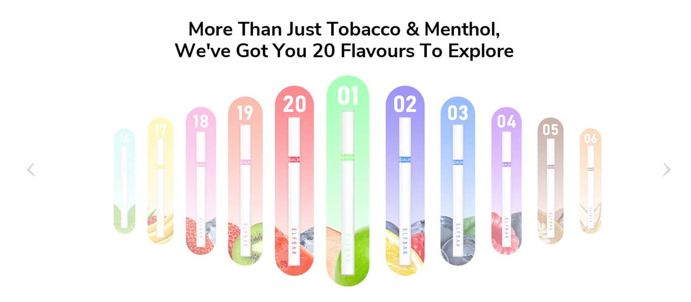 Elf Bar Cigalike - More than just tobacco and menthol, with 20 flavours to explore