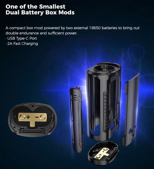 Maxus Max Pro 168w - One of the smallest dual battery box mods around
