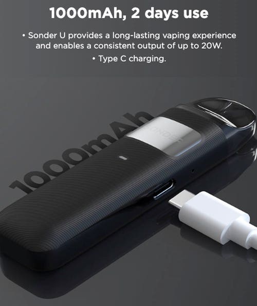 Sonder U - 1000 mAh built-in battery, 2 days use