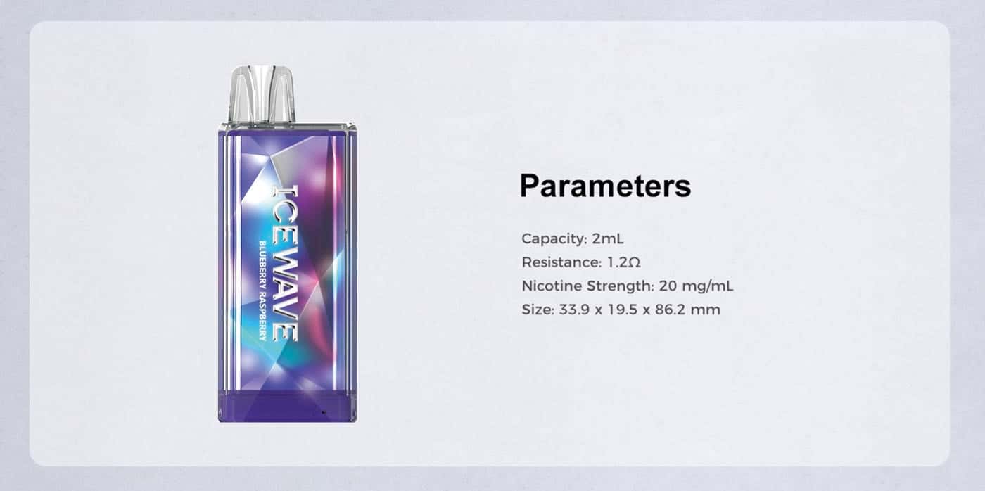 Icewave B600 Disposable Vape Kit - Parameters