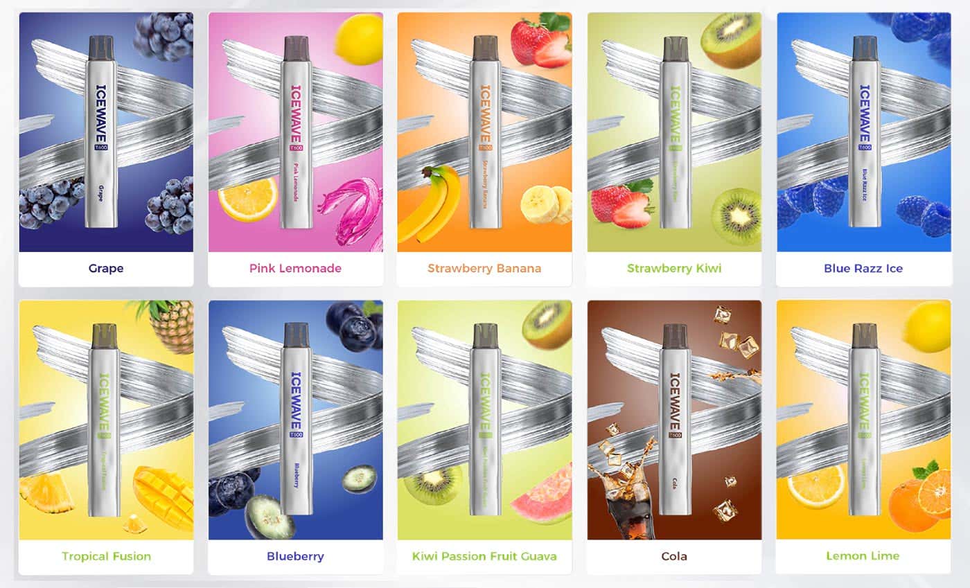 Icewave T600 Disposable Vape Kit - 10 unique refreshing flavours