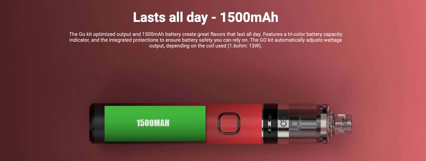 Innokin Go Z Kit - Lasts all day, 1500 mAh battery