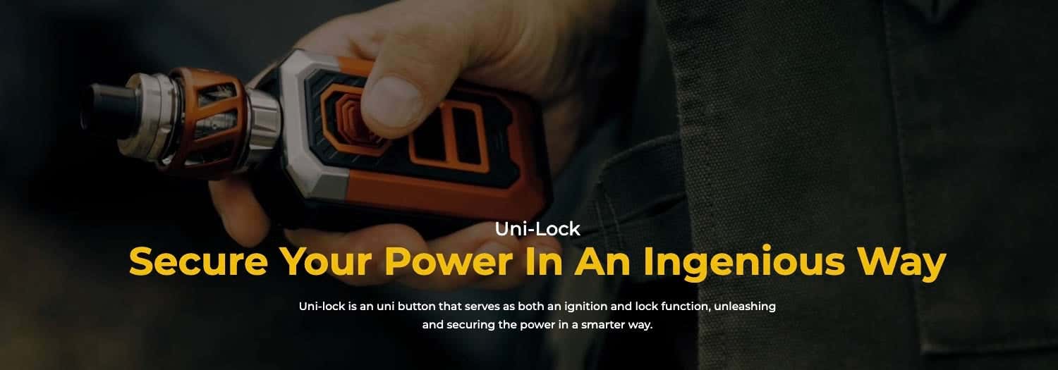 Vaporesso Armour Max Mod - Uni-lock, securing your power in an ingenious way