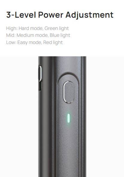 High: Hard mode, green light. Mid: Medium mode, blue light. Low: Easy mode, red light.