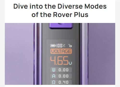 Aspire Rover Plus Pod Vape Kit - Dive into the Diverse Modes of the Rover Plus