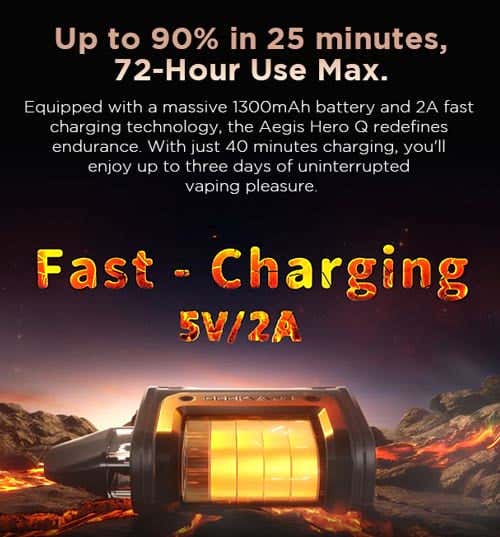 Geekvape Aegis Hero Q Pod Vape Kit - Fast Charging 5V/2A