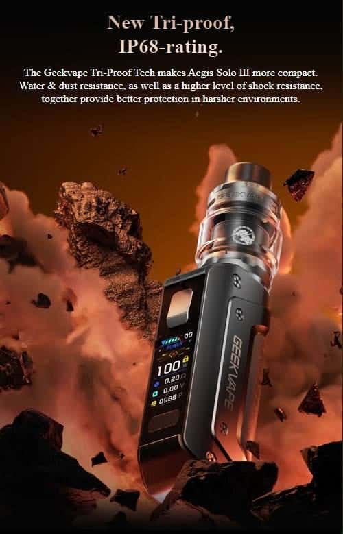 Geekvape Aegis Solo 3 Mod - IP-68 Tri-Proof Resistance