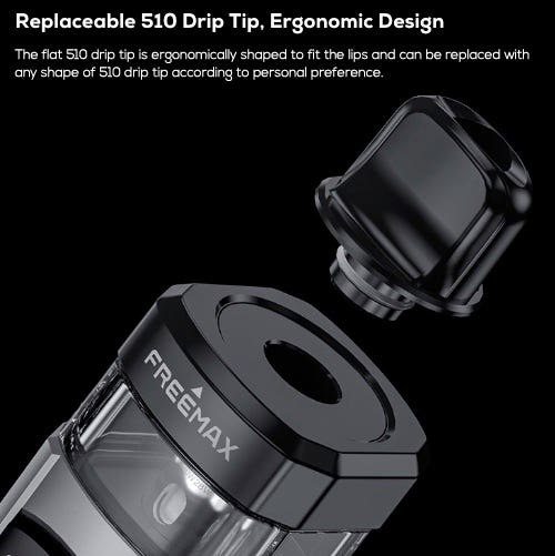 Freemax Starlux 40w - Replaceable 510 ergonomic drip-tip