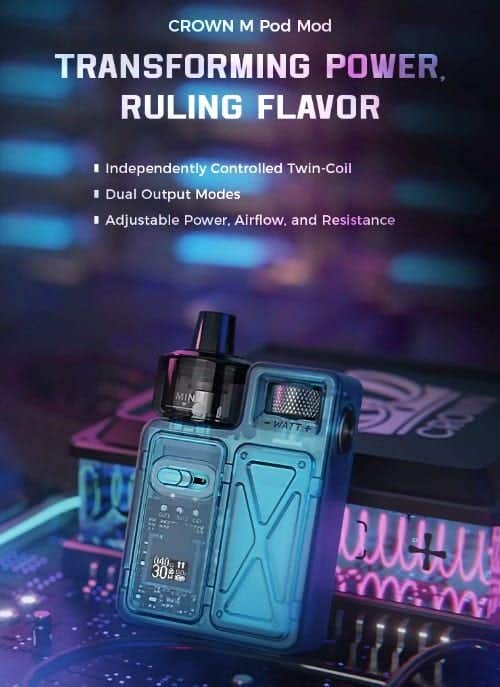 Uwell Crown M Pod Vape Kit - Transforming power ruling flavour