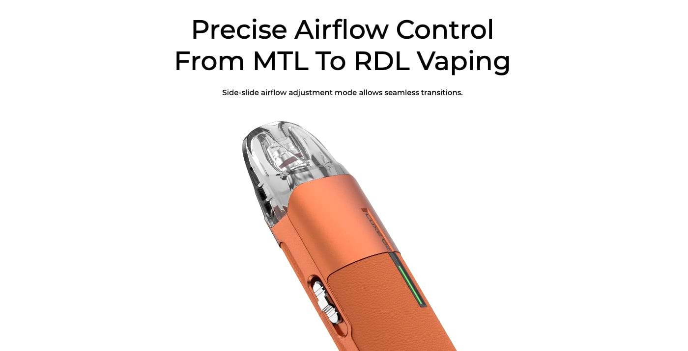 Vaporesso Luxe Q2 Pod Vape Kit - Precise airflow control from MTL to RDL vaping