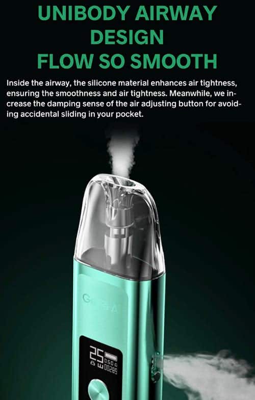 Argus G Pod Vape Kit - Unibody airway design flow so smooth