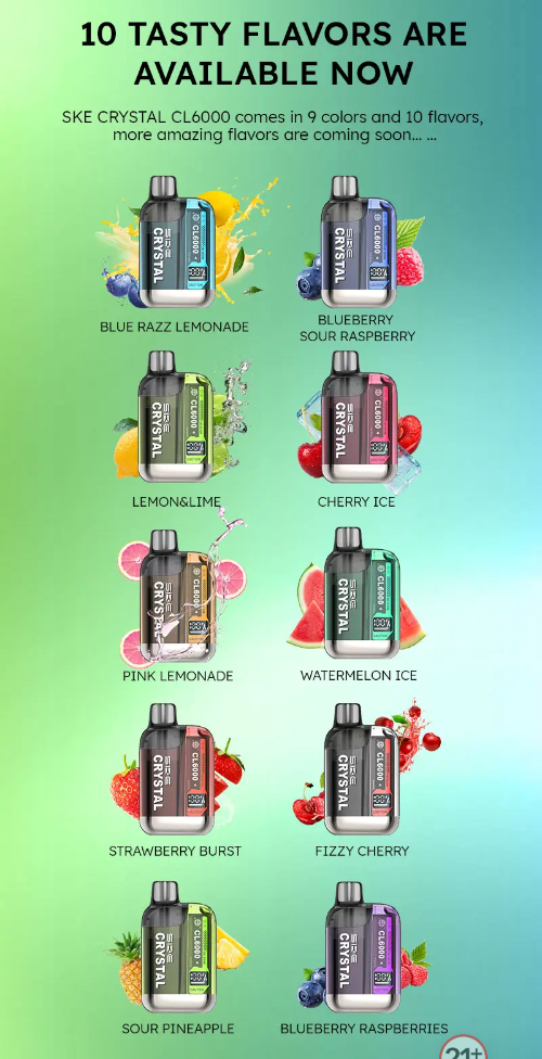 SKE Crystal CL6000 Prefilled Pod Vape Kit - Flavours