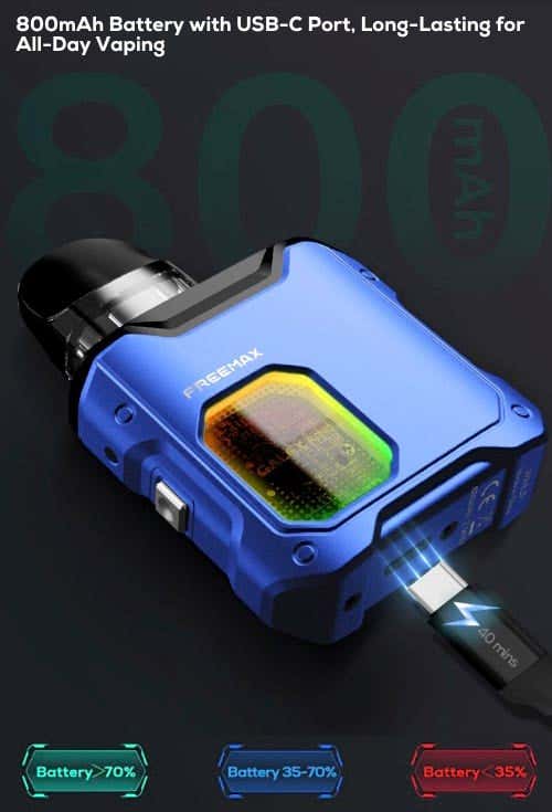 Galex Pod Kit - 800 mAh battery with intelligent battery indicator