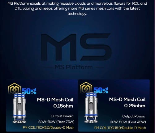 Freemax MS Platform coils, including MS-D Coiltech5.0