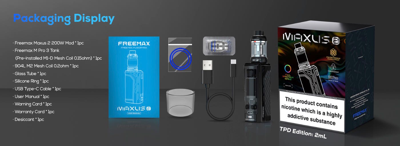 Freemax Maxus 2 200W Kit - Packaging display