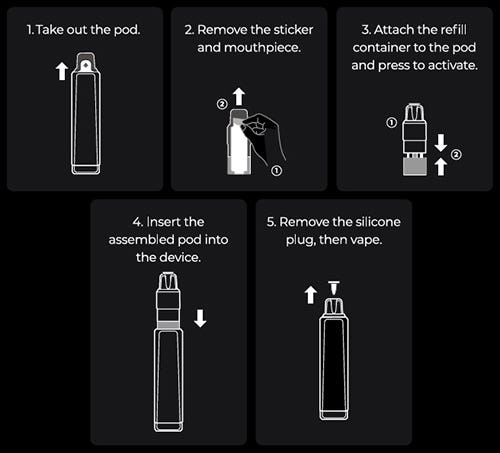 Lost Mary x Hawcos Pro Max 7000 Prefilled Pod Vape Kit - Instructions for setting up the kit