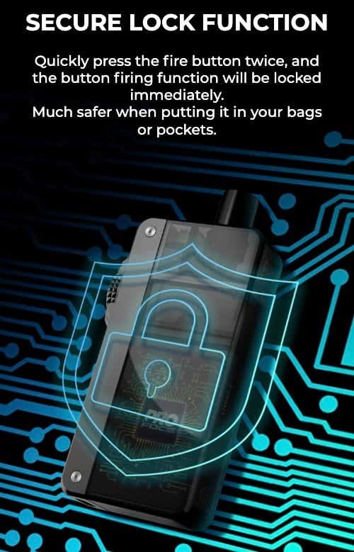 Uwell Crown B Pod Vape Kit - Secure lock function
