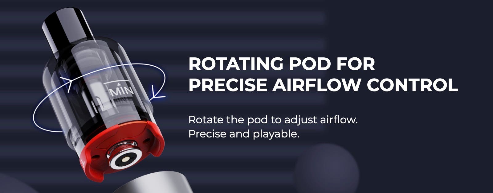 Refillable Uwell S2 replacement pods - rotating pod for precise airflow control
