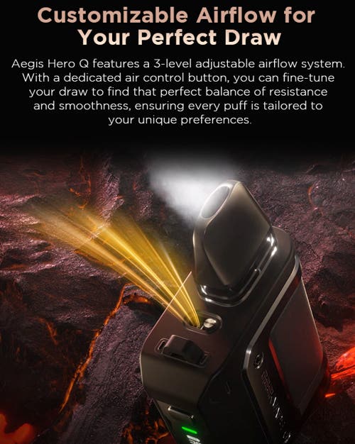 Geekvape Aegis Hero Q Pod Vape Kit - Customisable Airflow for a Perfect Draw