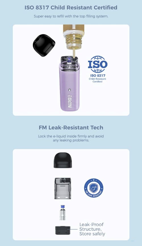 Freemax Maxpod 3 Pod Kit - Child resistant certified and FM leak-resistant tech