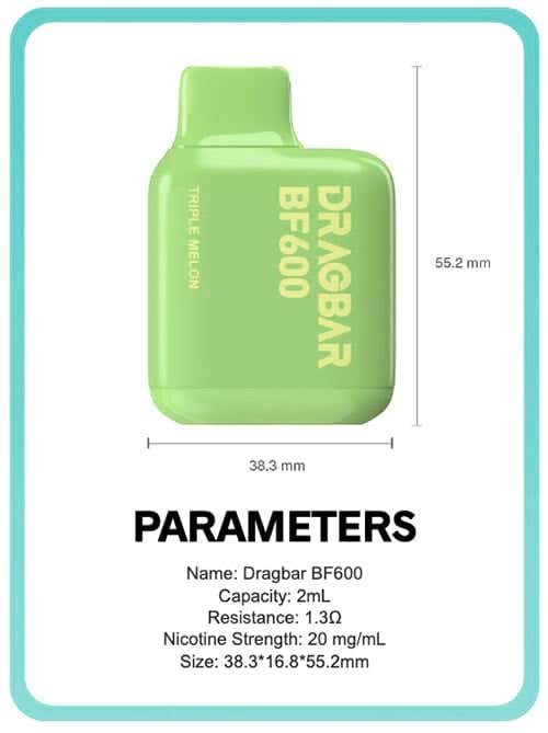 Voopoo Zovoo Drag Bar BF600 Disposable Vape Kit - Parameters