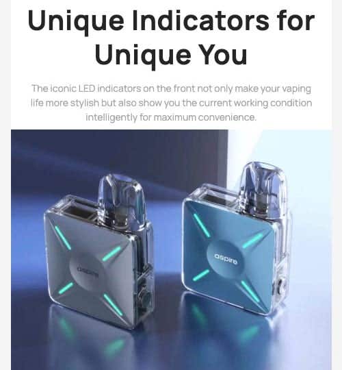 Aspire Cyber X Pod Vape Kit - Unique indicators