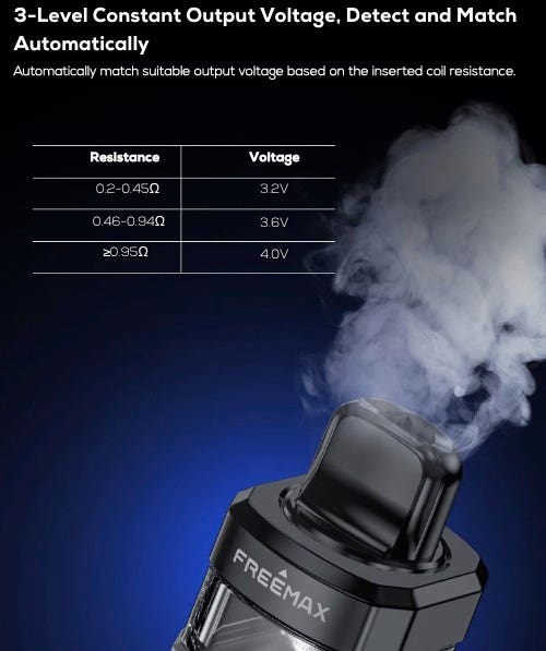 Freemax Starlux 40w Kit - 3 levels of constant output voltage
