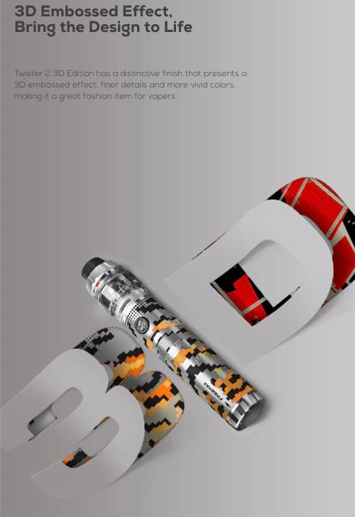 Twister 2 3D edition - embossed effect, bringing the design to life
