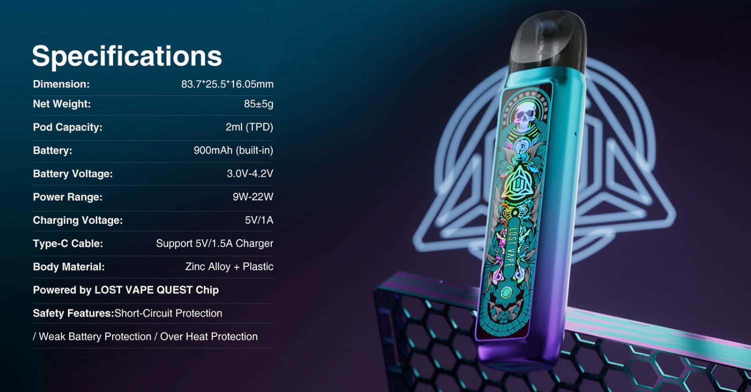 Lost Vape Ursa Nano 2 Pod Vape Kit - Specifications