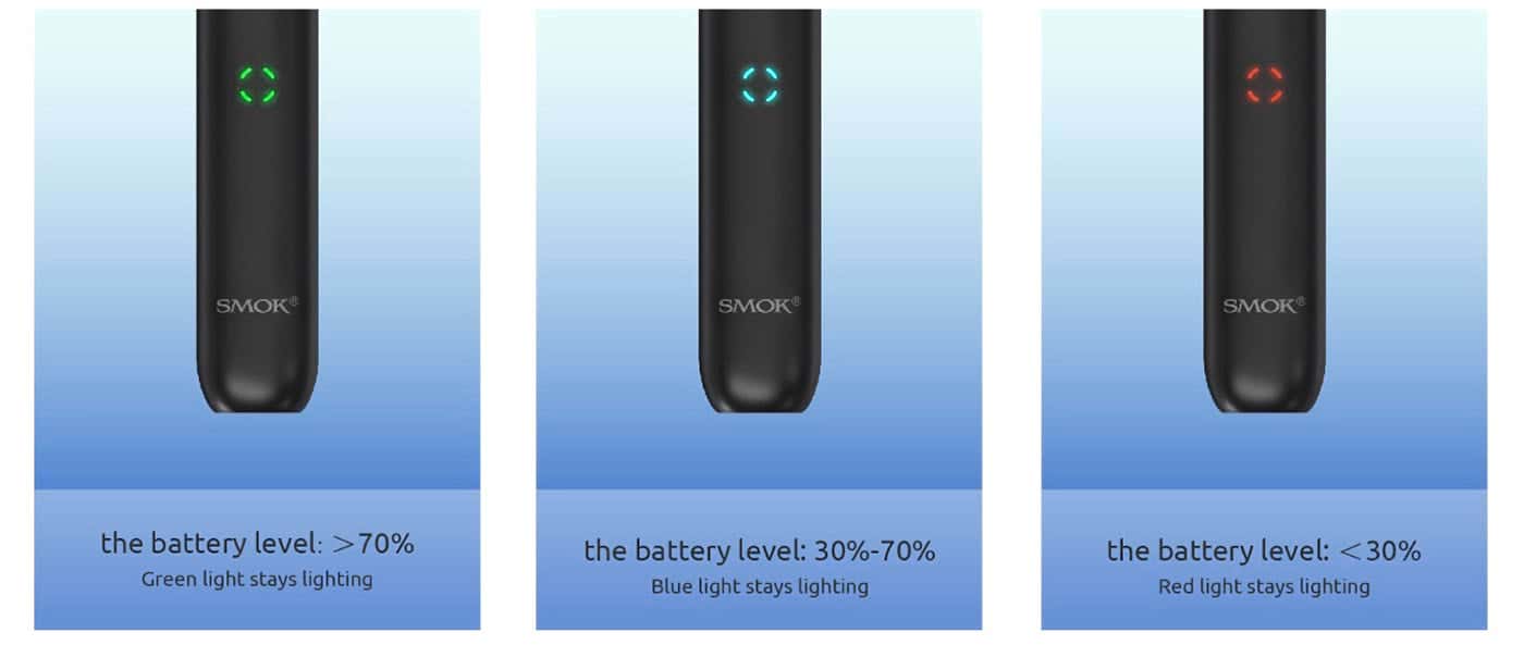 Smok IGEE - three battery percentage levels