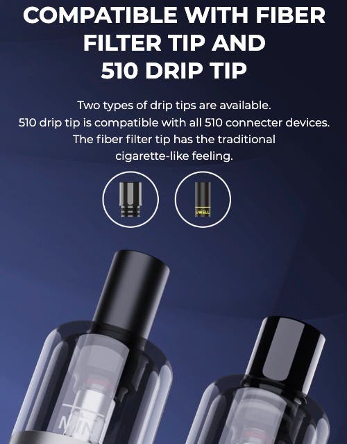 Whirl S2 Pod - Compatible with fiber filter tip and 510 drip tip