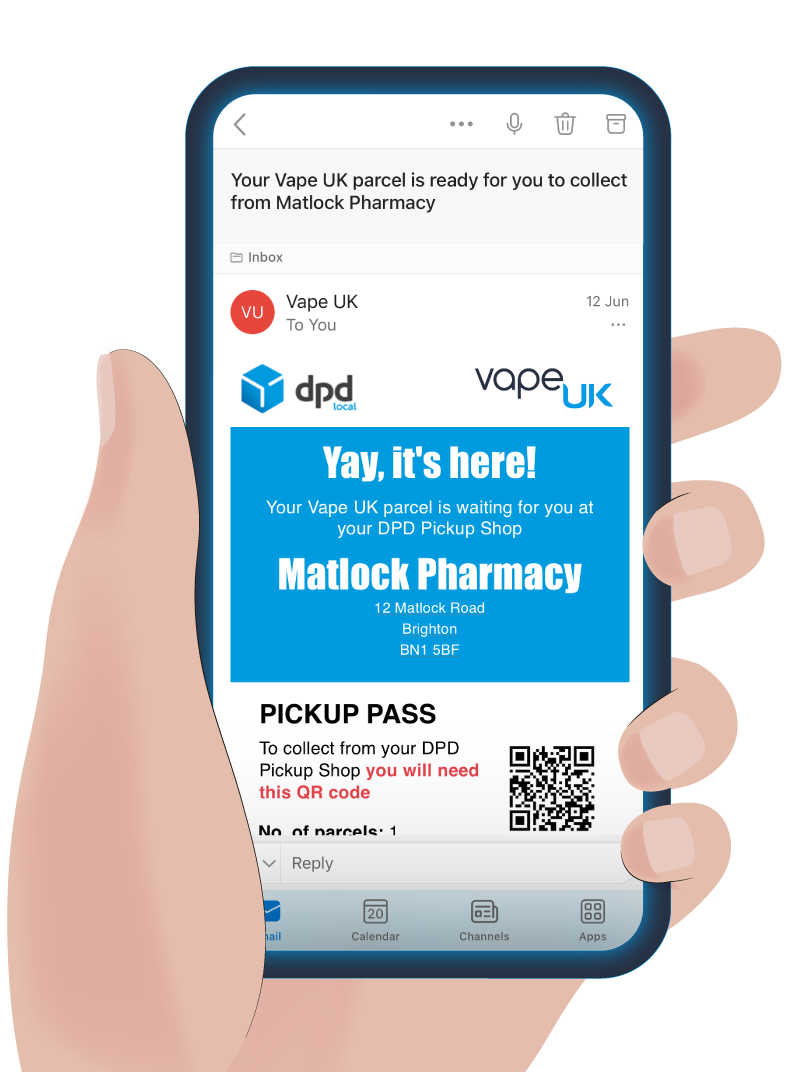 Image showing DPD collection confirmation email