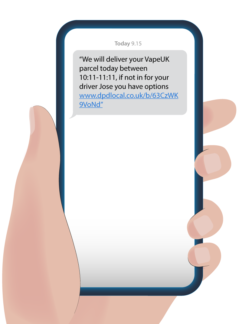 Image showing DPD SMS communication