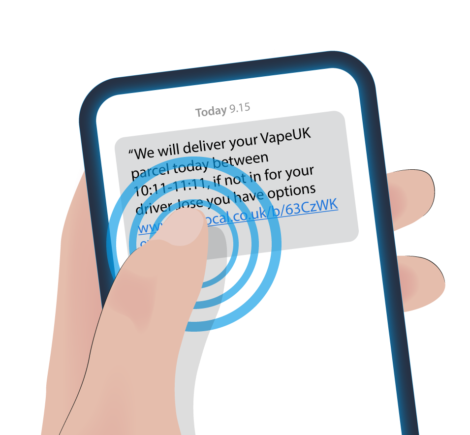 Image showing DPD tracking link being clicked