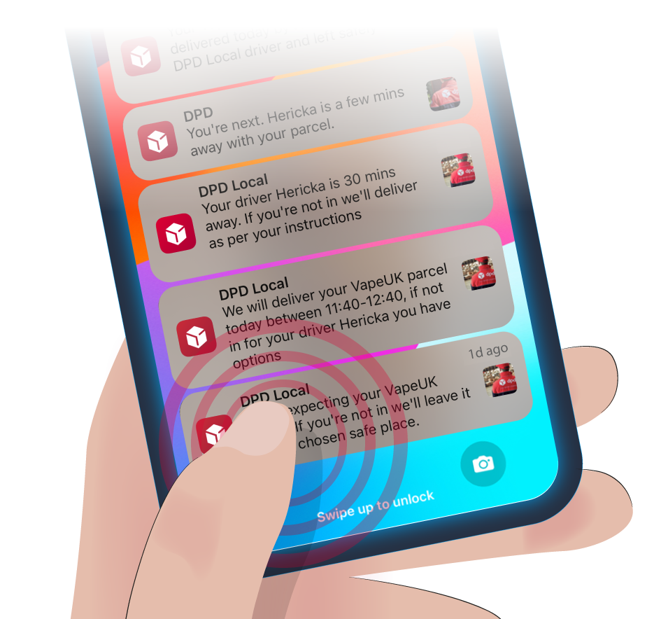Image showing DPD push notification being clicked