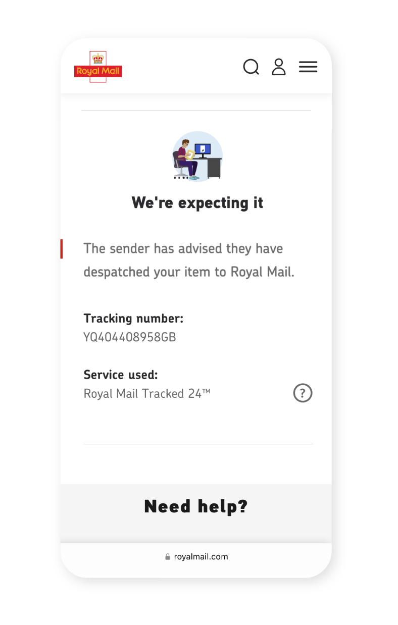 Image showing Royal Mail Tracking Status