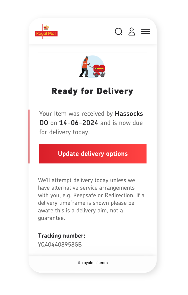 Image showing Royal Mail Tracking Status