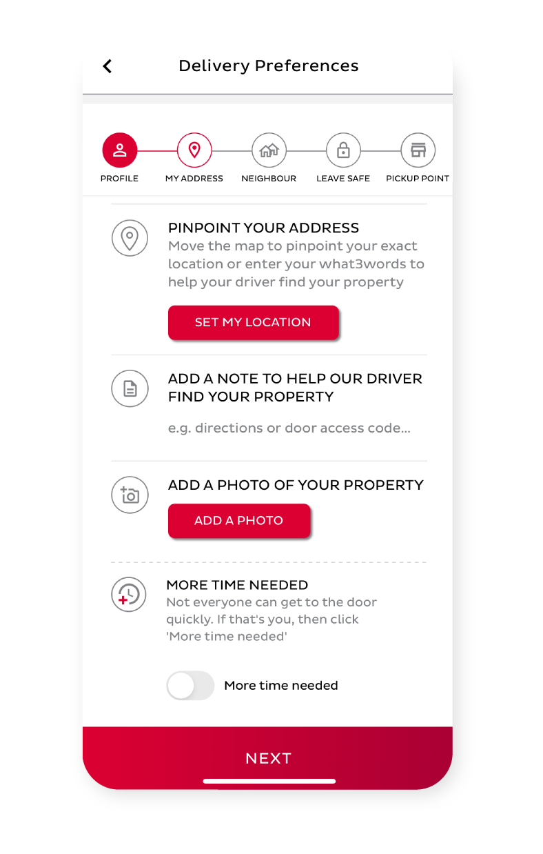 Image showing account setup in the DPD app