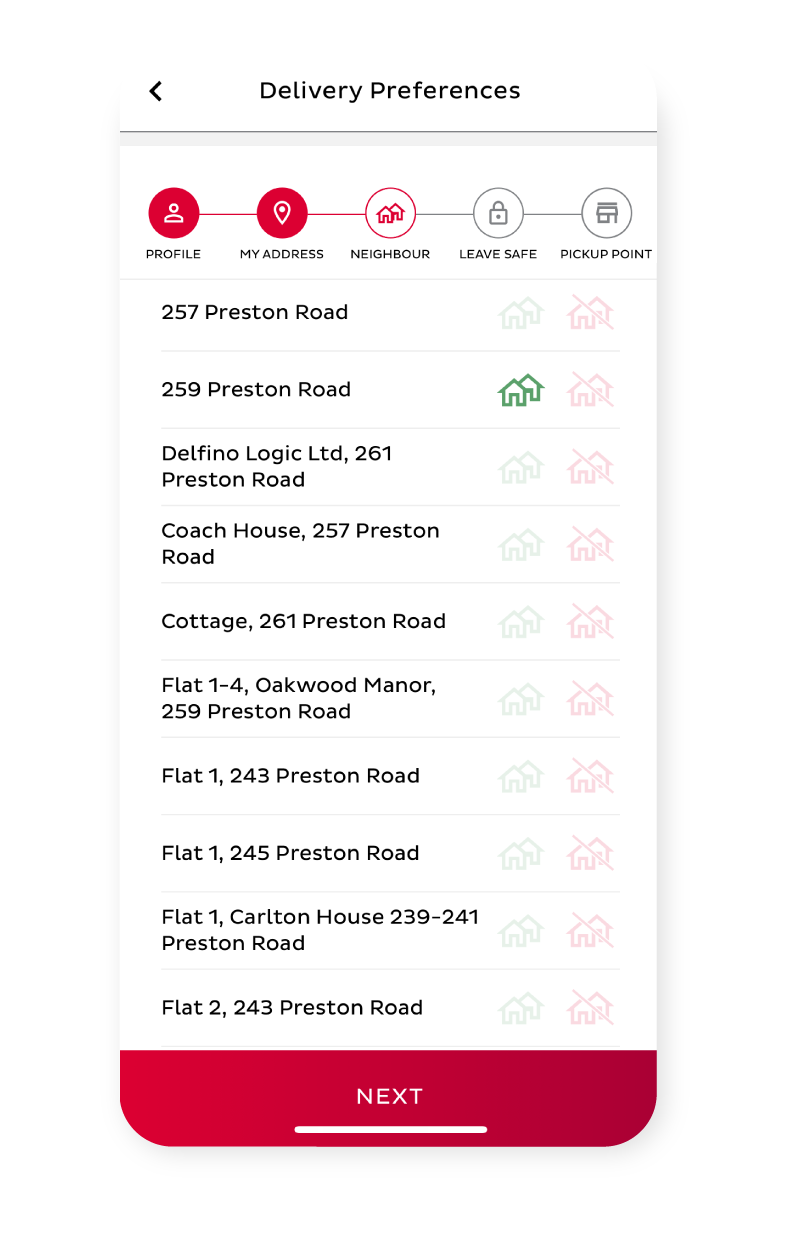 Image showing account setup in the DPD app
